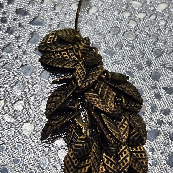 "5/$25" Mismatched Bronze/Silver Tone Layered Chandelier Dangle Earrings - Picture 6 of 7